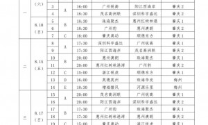 粤超联赛2025赛程表