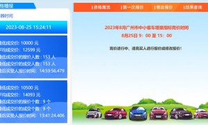 广州车牌竞价要多少钱（2023年8月）