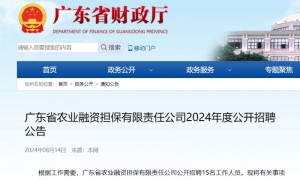 广东省农业融资担保有限责任公司2024年公开招聘