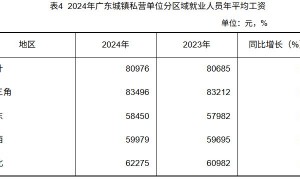 2024年广东平均工资出炉