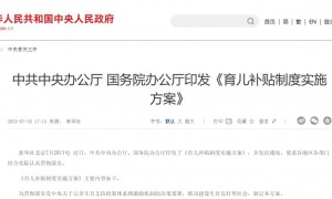 中共中央办公厅 国务院办公厅印发《育儿补贴制度实施方案》