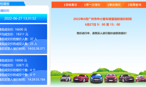 广州车牌竞价多少钱一个（2022年6月）