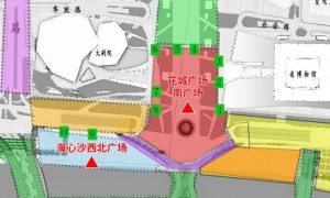 广州塔海心沙无人机表演观赏区域图