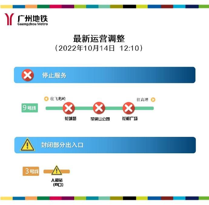 10月14日广州地铁三号线人和站B口封闭